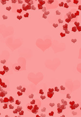 Obraz na płótnie Canvas Pink background with volumetric hearts