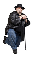 A big scary gangster guy with hat