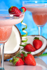 Strawberry Colada cocktails. 