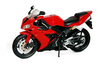 Obraz na płótnie Canvas Red Sports motocykl zaparkowany