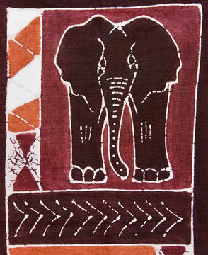 traditional african motifs painted on rugged textile