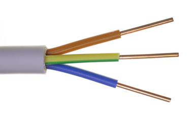 The cleared electric power cable with three lines