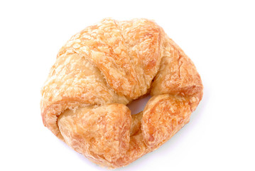 Fresh Croissant Bread on white background .