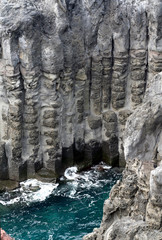 Fototapeta na wymiar Cliff Rock Formation - Jusangjollidae, Jeju Island, South Korea