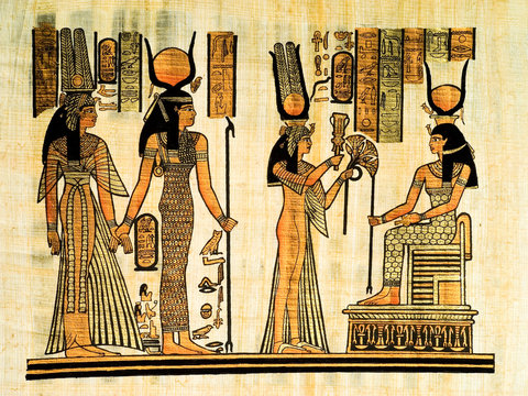 Egyptian papyrus, Pharaon offering