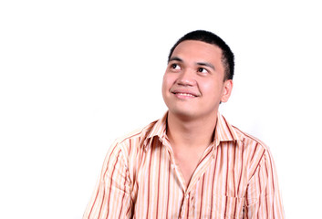 Young Asian Male Looking Up