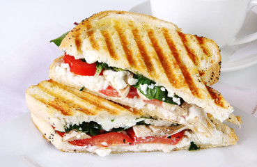 Grilled sandwich or panini, with goat's cheese