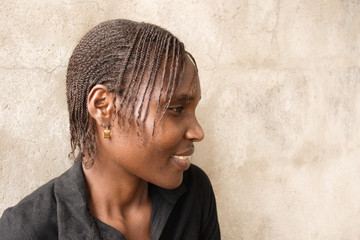 Young African woman traditional dreadlocks hairstyle