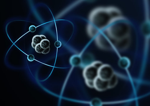 An impression of a atom with electrons.