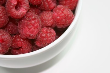 raspberries in a bowl