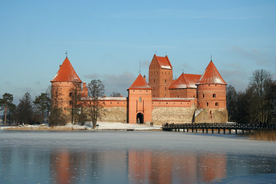 Trakai castle in winter season