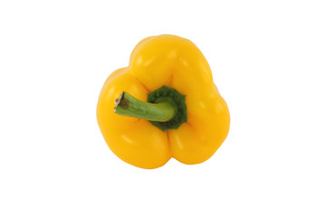 Isolated yellow pepper top on white background