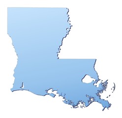Louisiana(USA) map filled with light blue gradient