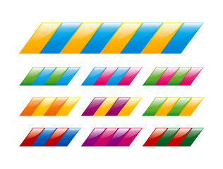 Shiny buttons or borders set in many colors