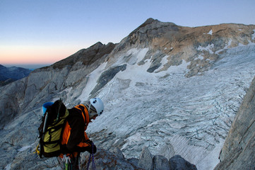 équipé pour le glacier