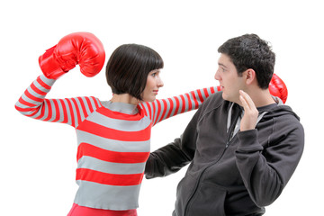Fight between girlfriend and boyfriend
