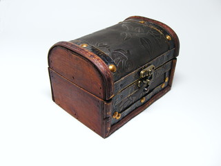 Treasure chest on white background