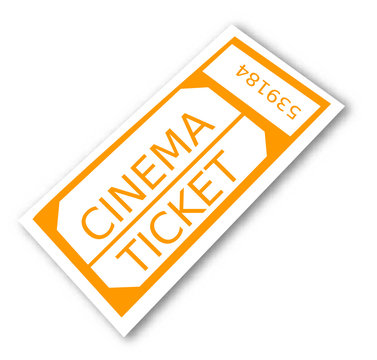numbered cinema admission ticket - vector