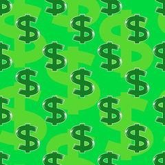 symbol of dollar - seamless vector wallpaper