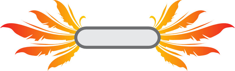 frame with wings isolatet on white