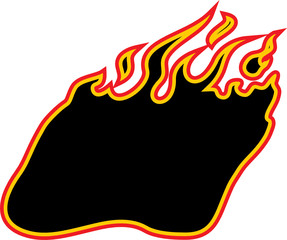 three color vector fire frame