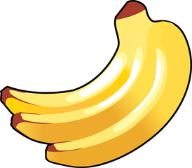 bunch of bananas on white background