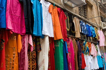 Clothing for sale in Cairo Bazaar