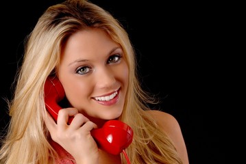 Lovely blond Woman On Telephone