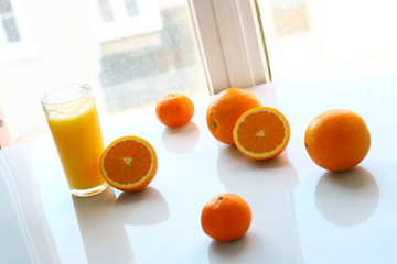 Drinking an orange juice