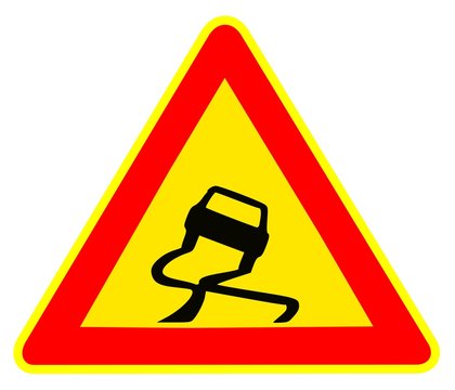 Panneau de Signalisation (Chaussee glissante - AK4)