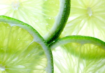 Close-up photo of lime slices