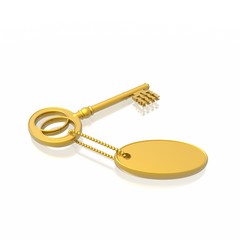 golden key with blank label