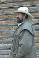 Portrait of a working cowboy, Montana horse ranch