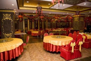 Fototapete Rund Lunar New Year Decorations Chinese Restaurant China © Bill Perry