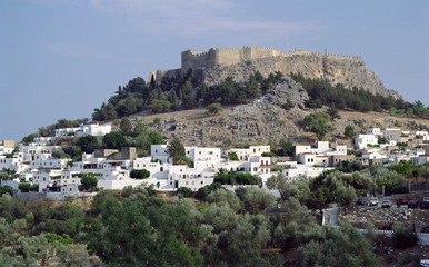 Obraz premium view of lindos acropolis 