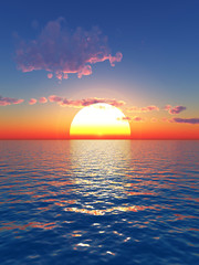 Beautiful sea and sky at sunset - digital artwork - 6037915