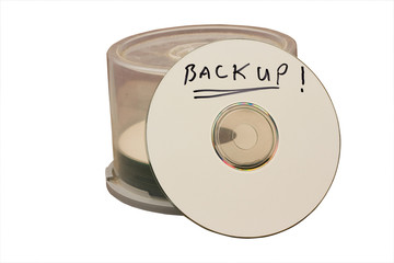 computer cd disk with backup writen with marker pen