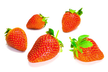 strawberry over white