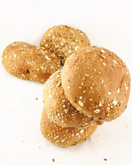 Photo of roll bakery with seeds. Good Appetite!