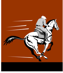 Horse and jockey on a winning run