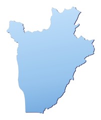 Burundi map filled with light blue gradient
