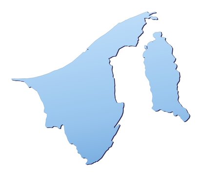 Brunei map filled with light blue gradient
