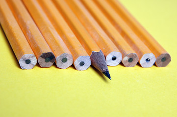 Stand out sharp pencil is ahead of the rest.