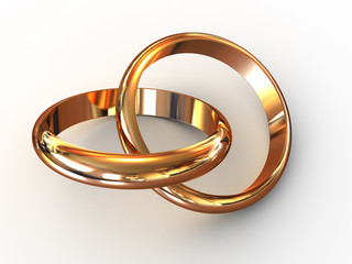 Wedding rings. 3d