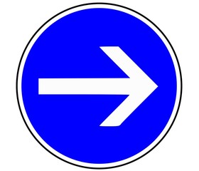 Panneau de Signalisation (Tournez a droite - B21-1)