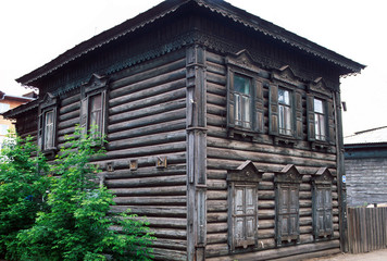 wooden russian house