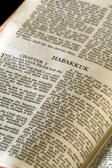 Obraz premium holy bible open to the book of Habakkuk in the old testament