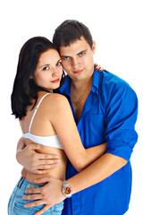 Naklejka premium loving couple isolated on white background