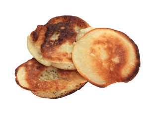 Fresh pancakes isolated on a white background