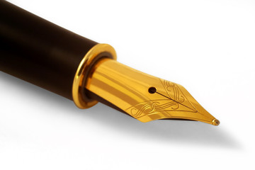 Elegant fountain-pen with clipping path
